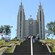 A stairway leading up the hillside to the contemporary Akureyi Church